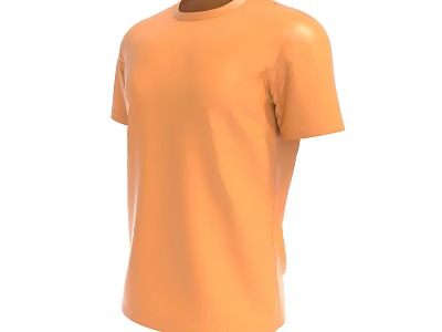 Orange Short Sleeve T-Shirt Classic Fit Cotton Casual Design for Everyday Wear 3d model