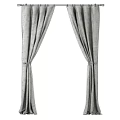 Modern Gray Sheer Curtains For Window With Tiebacks And Curtain Rod