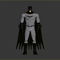 Batman Costume Design With Gray Suit Black Cape And Bat Symbol