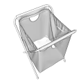 Foldable Fabric Storage Basket with Metal Frame and Double Compartments for Home Laundry Organization