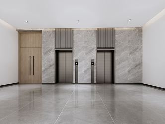 modern elevator hall 3d model