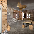 Modern School Interior Design With Wooden Elements Honeycomb Pendant Lights And Natural Light