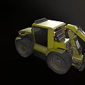 Yellow Heavy Duty Construction Vehicle With Front Loader Bucket And Large Tires