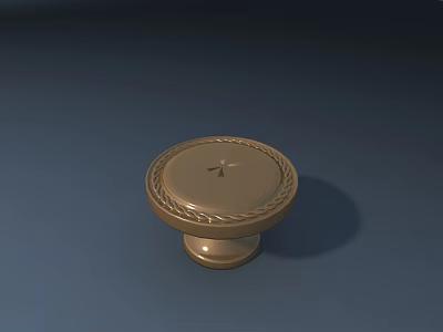 Elegant Golden Round Dining Table With Intricate Braided Pattern And Decorative Base 3d model