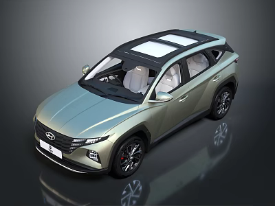 Modern Stylish SUV With Black Roof Sunroof And Silver Exterior Finish 3d model