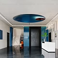 Modern Front Desk Office Hall Front Desk 3d model