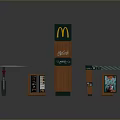 McDonald's Outdoor Signage Featuring Menu Boards Canopy And Pillar Design