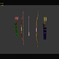 Traditional Archery Weapon Collection with Wooden Bows Arrows and Decorative Quivers
