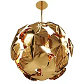 Decorative Modern Golden Chandelier With Hollow Leaf Design And Warm Ambient Lighting