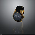 Luxury Fashion Wrist Watch With Black Leather Strap Gold Dial And Crystal Accents Design