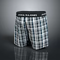 Jack & Jones Men's Boxers Featuring Plaid Pattern In Blue And White Checks