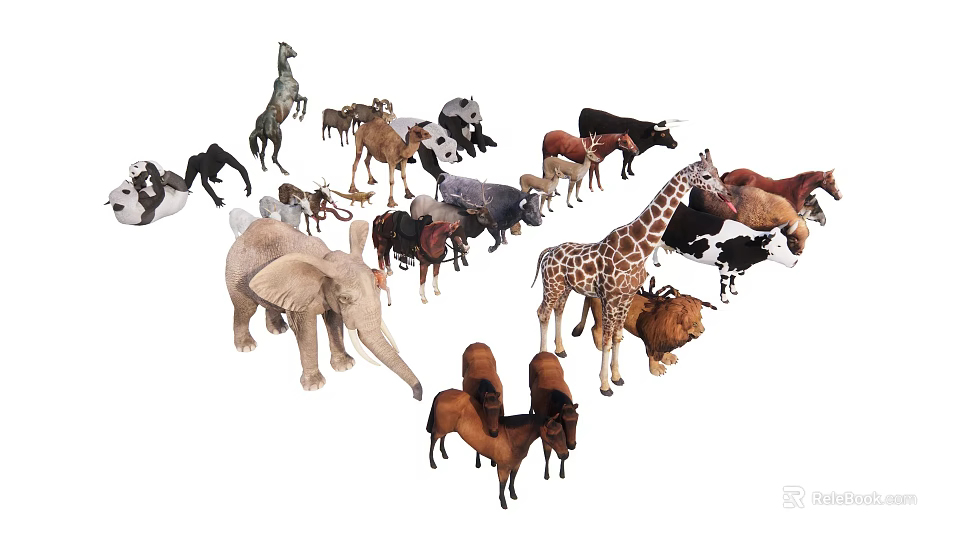 Various Reptile Species Including Lizards Snakes And Turtles In Wild Environments 3d model 