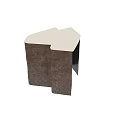 Elegant Modern Side Table With Smooth Metallic Top And Textured Leg Design 3d model