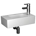 Stylish Modern White Ceramic Washbasin With Chrome Faucet For Bathroom Decor