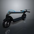 Modern Electric Scooter With Black Body Blue Accent Lines And Urban Commuting Design