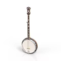 Classic Wooden Banjo With Metal Strings And Resonator For Musical Use