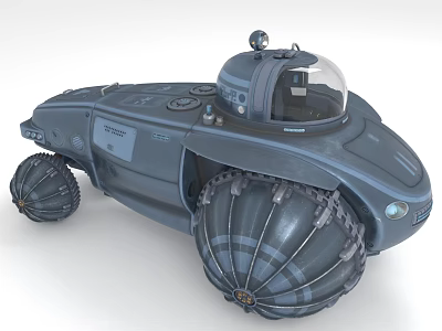 Futuristic All Terrain Vehicle With Large Spherical Wheels And Dome Cockpit 3d model