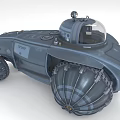 Futuristic All Terrain Vehicle With Large Spherical Wheels And Dome Cockpit