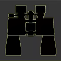 High Quality Black Binoculars With Pink Lenses Displayed On Gray Background