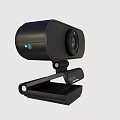 Black Business Webcam With HD Lens Adjustable Clip Stand And Blue Light