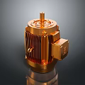 Golden Mechanical Motor Component With Heat Sink Structure And Shiny Metal Design