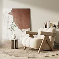 Quiet single sofa 3d model