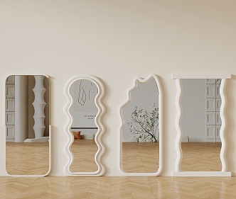 Full-length mirror Cream style mirror 3d model