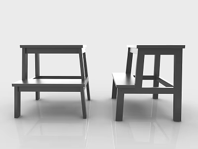 Modern Black Stools With Simple Structure And Sturdy Legs For Indoor Use 3d model