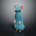 Blue Rat Game Movie Character With Large Ears And Round Body