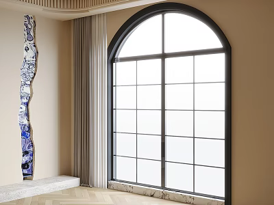 French floor-to-ceiling windows 3d model
