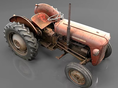 Old-fashioned tractor head 3d model Old-fashioned tractor head 3d model