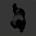 Realistic Gorilla With Black Fur And Detailed Texture In Standing Pose
