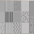 Gray Tiles With Different Patterns And Textures For Interior Design 3d model