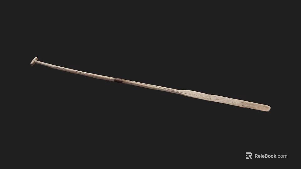 Traditional Wooden Boat Featuring Handcrafted Oars And Natural Wood Texture 3d model 