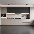 Modern Kitchen Interior With Neutral Cabinets Marble Countertop And Stainless Steel Appliances