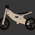 Wooden Kids Tricycle Featuring Black Wheels Seat And Simple Design For Children
