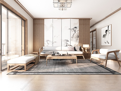 New Chinese Living Room 3d model