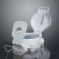 White Medical Equipment with Open Transparent Lid and Stable Stand Base
