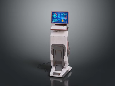 Standalone Health Check Machine With Digital Display And Pedal Base For Body Measurement 3d model