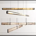 Ceiling Hanging Modern Linear Pendant Lights With Metallic Texture For Interior Design 3d model