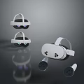 Modern VR Headsets With Controllers For Immersive Computer Gaming Experience Design 3d model