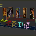 Exhibition Booth Setup With Boxing Ring Display Posters And High Top Tables