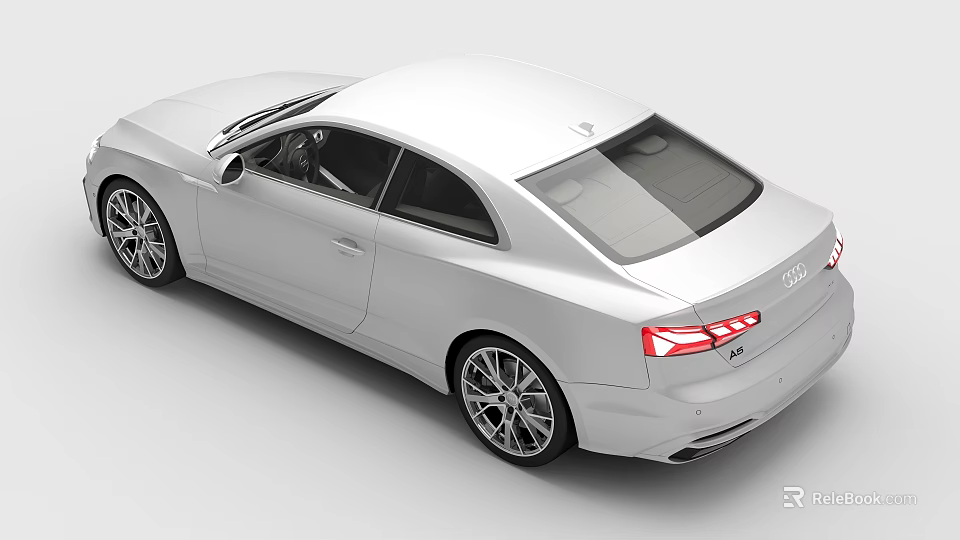 White Two Door Coupe Car With Sleek Body Sporty Wheels And Stylish Taillights 3d model 