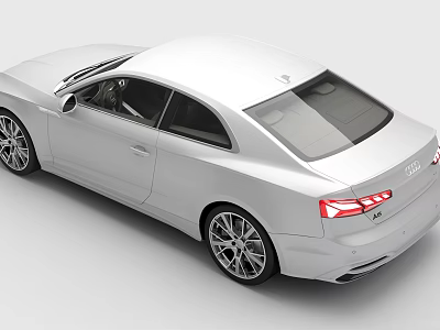 White Two Door Coupe Car With Sleek Body Sporty Wheels And Stylish Taillights 3d model
