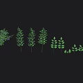 Cartoon Scene Featuring Blue Berries and Green Leaves on Black Background