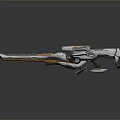 Futuristic Sci Fi Weapon With Sleek Metallic Design And Ergonomic Grip Details