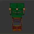 Traditional Decorative Equipment With Green Main Body Wooden Frame Red Tassels And Golden Decorations