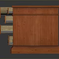 Classic Wooden Desk With Multiple Drawers And Metal Handles Design