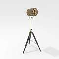 Modern Floor Lamp With Tripod Base Perforated Shade And Black Metal Legs