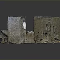 Historic Medieval Archway Scenery With Ancient Stone Walls And Ruined Stone Pathway